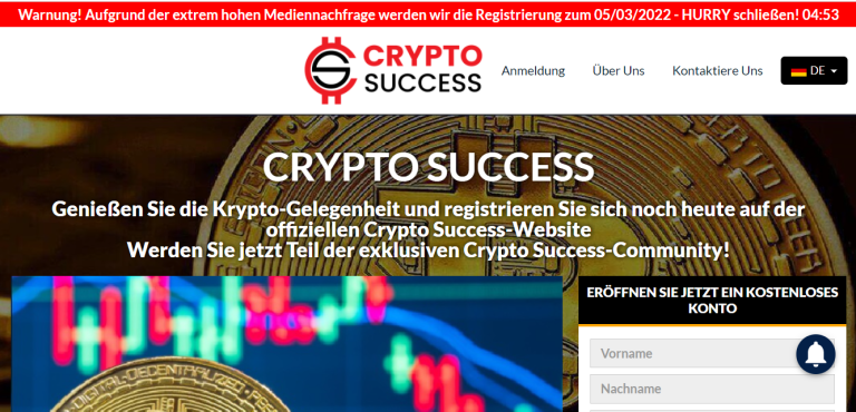 Crypto Success  Überprüfung: Können Sie sicheren Handel mit dieser Software durchführen?0 (0)